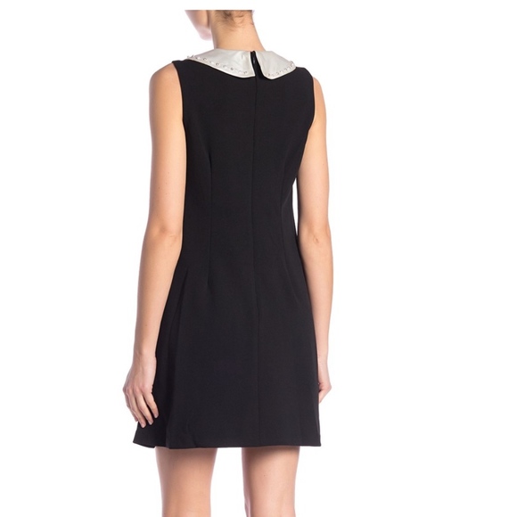 Embellished Peter Pan Collar Crepe Crepe Dress - 7 - Picture 2 of 8